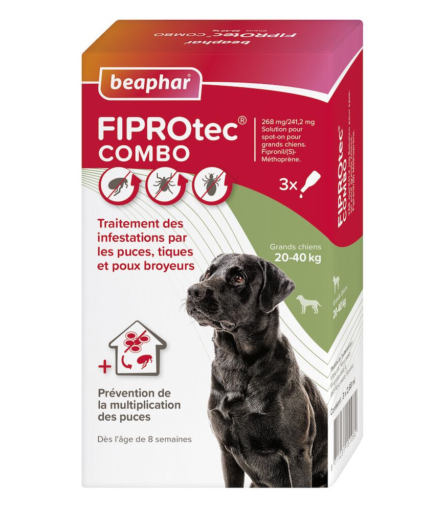FIPROTEC COMBO GRANDS CHIENS - BEAPHAR 3 PIPETTES