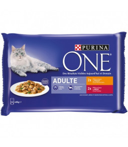 PURINA ONE PATE CHAT SAUCE POULET BOEUF