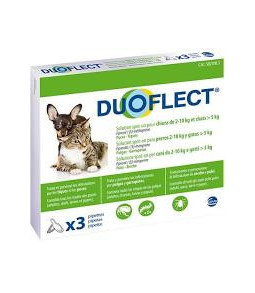 Duoflect CHIENS 2-10kg / CHATS dessous 5kg PIPETTES PUCES/TIQUES