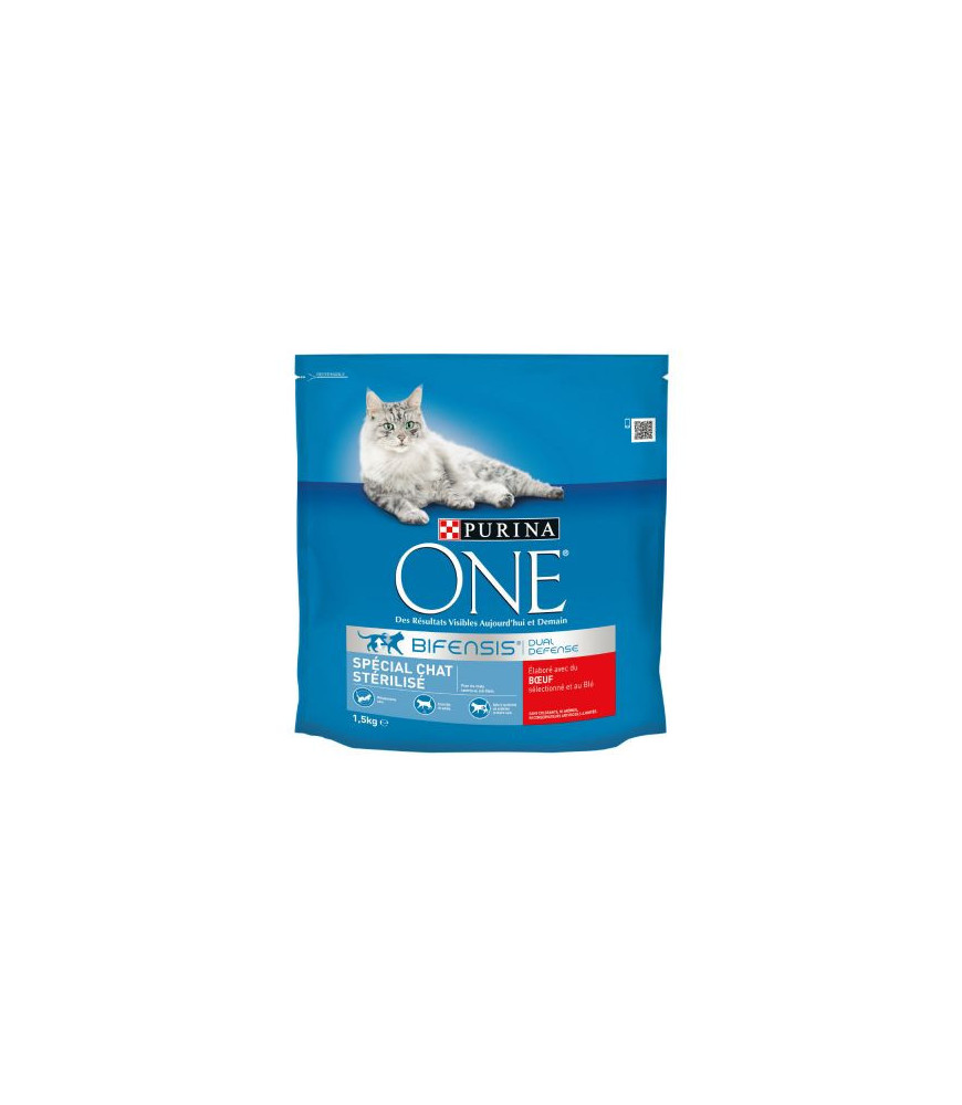 PURINA ONE  BIFENSIS  1,5 kg Spécial Chat Stérilisé : avec du Bœuf  et du Blé