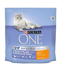 PURINA ONE  BIFENSIS  1,5 kg Spécial Pelage & Boules de Poils : avec du Poulet et des Céréales complètes