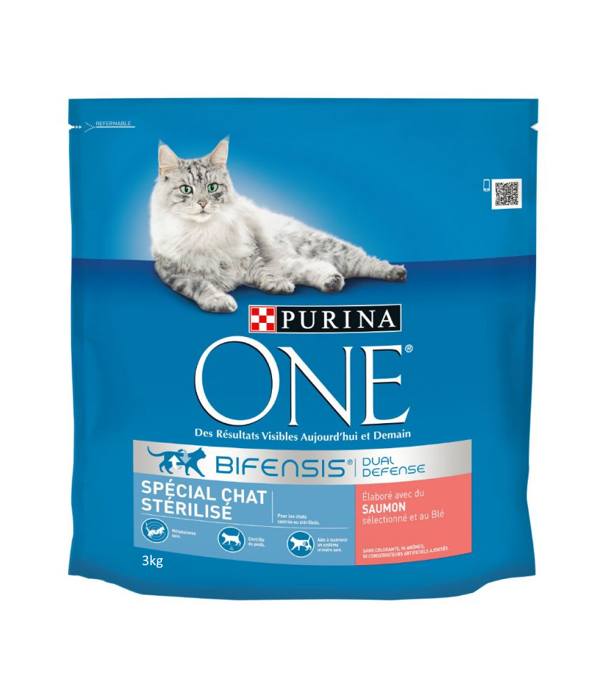 Croquettes pour chats stérilisés saumon et dinde Purina one 4x85g