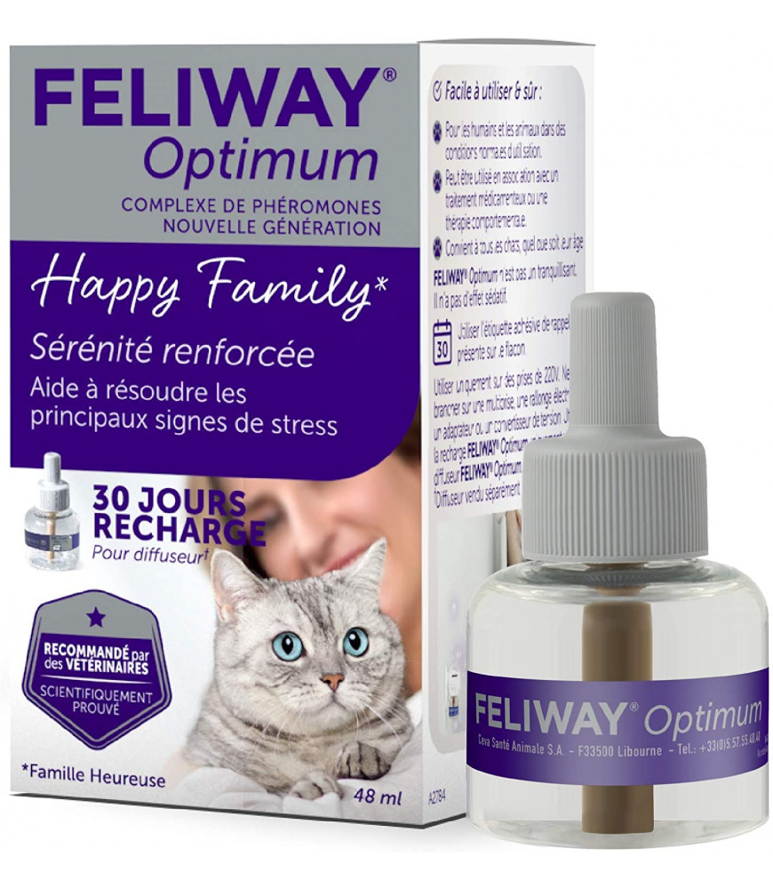 Feliway (diffuseur + recharge), phéromones anti-stress 48ml