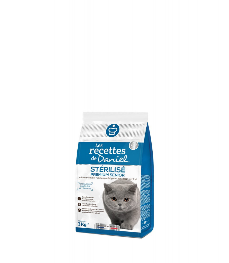 CROQUETTES PREMIUM CHAT STERILISE POULET SENIOR 3KG CROQUETTES PREMIUM CHAT STERILISE POULET SENIOR 3KG